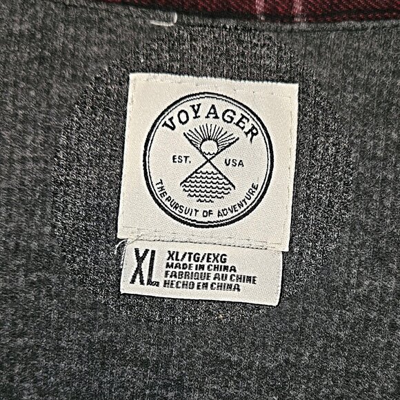 Voyager Men's Flannel Shacket with Waffle Thermal Lining ~ Size Extra Large - Picture 3 of 7